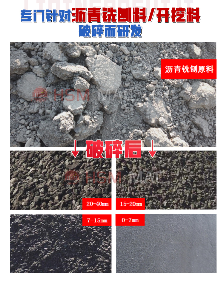 瀝(li)青再(zai)生(sheng)破碎(sui)機 再(zai)生料破碎(sui)篩分設備 柔性(xing)破碎(sui)機 雙(shuang)齒(chi)輥破(po)碎機生(sheng)産(chan)廠(chang)傢(jia) 
